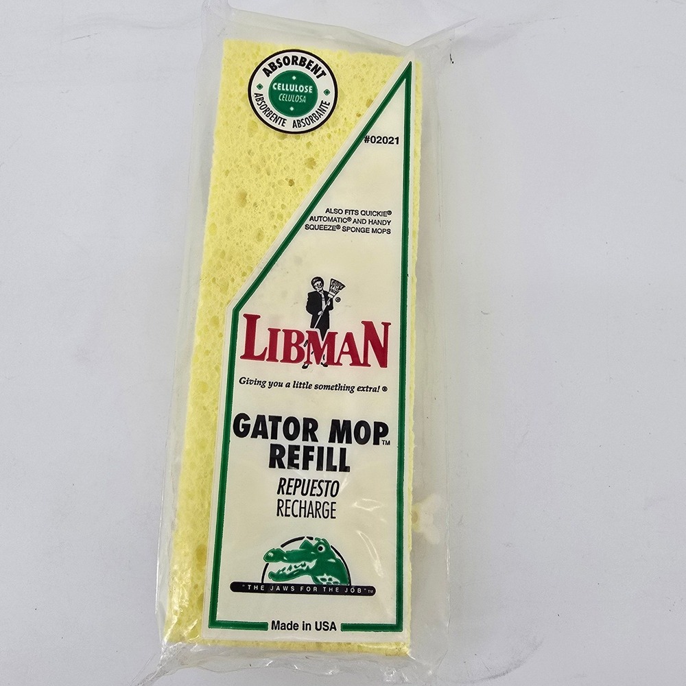 Libman Vintage 2000 Gator Mop Refill Cleaning Sponge Yellow #02021